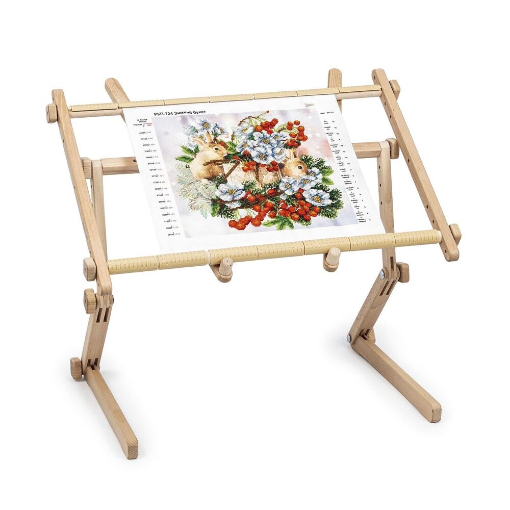 Needlework Table Lap Hands-Free Stand Scroll Frame Hoop Holder 19.69"L x 17.32"W